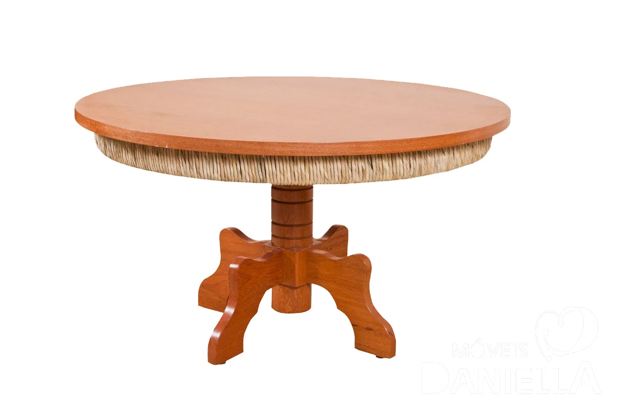Mesa redonda 127cm tablero contrachapado pedestal torneado rejilla Noble